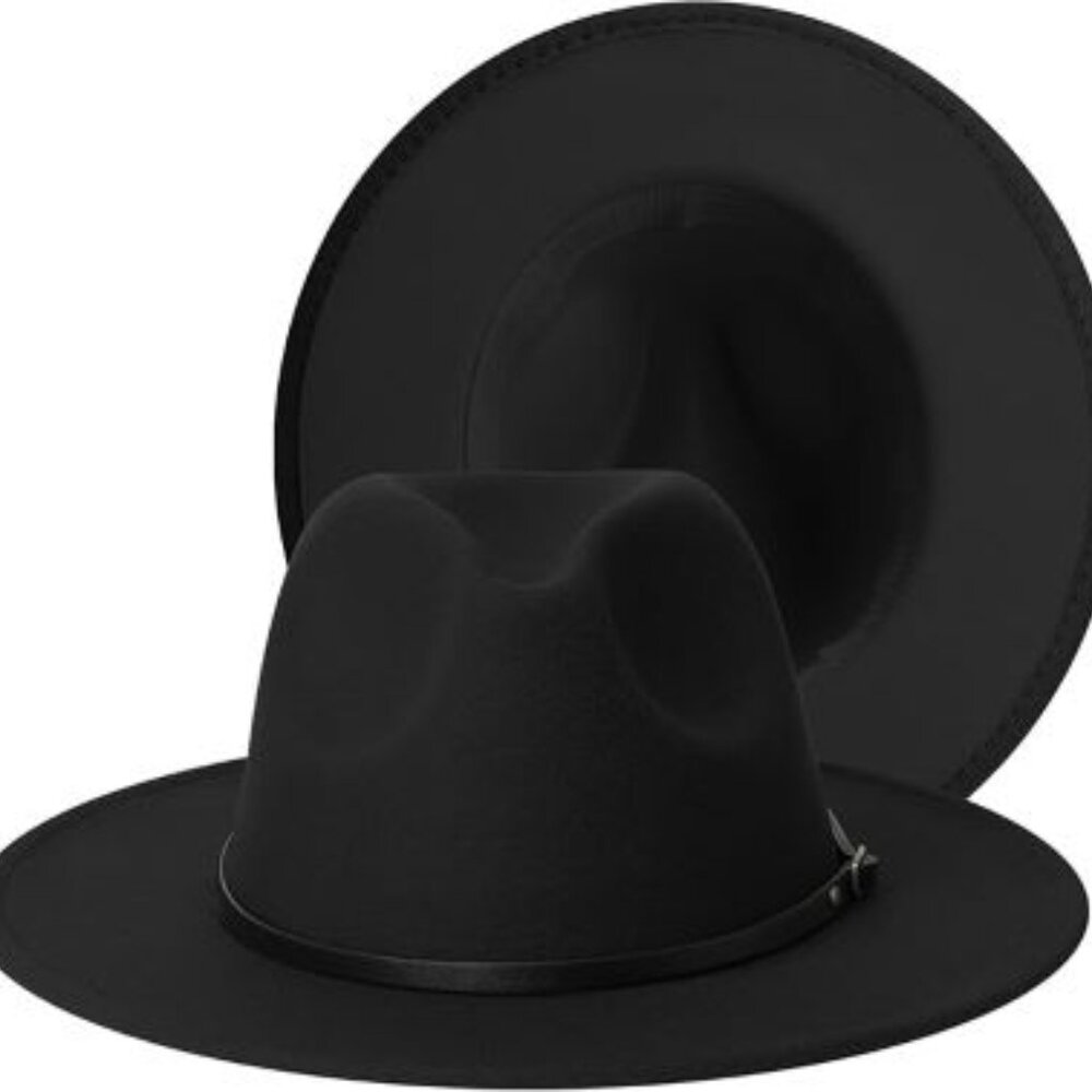 SAJUZEN Women's & Men's Fedora Hat, Wide Brim Fedora Hat-small/medium